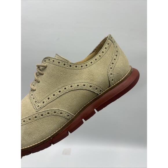Cole Haan Grandsprint Men\'s Size 10.5M C12468 TAN Suede Wingtip Oxford Shoes